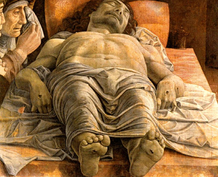 A halott Krisztus siratása - Andrea Mantegna olasz reneszánsz festő