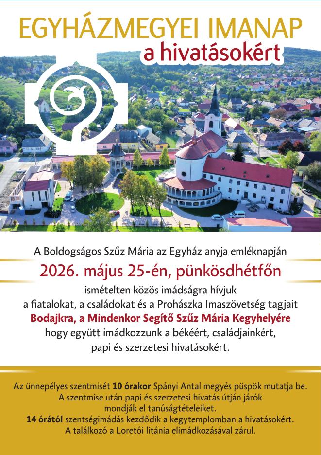 Egyházmegyei imanap a hivatásokért 2026 plakát